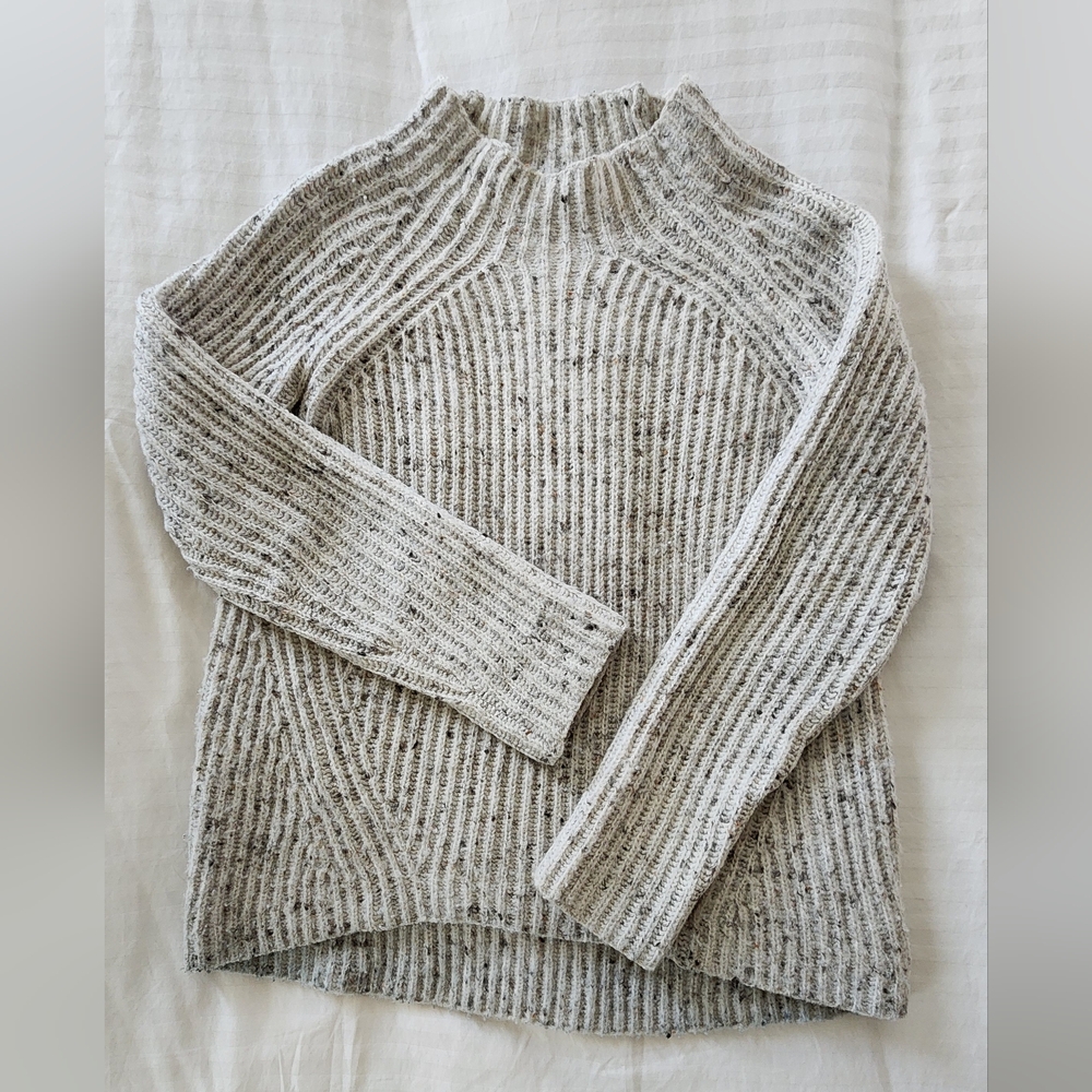 Madewell Donegal Northfield Mockneck Sweater in Snow